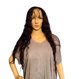 Red Burgundy Wine Long Wavy Lace Front Wig Heat Resistant Synthetic Hair